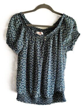 Joe Fresh peasant style blouse top Size L